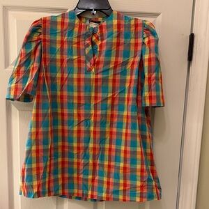🌈 Vintage 70’s/80’s Rainbow Plaid Shirt